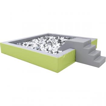 Treppe mit Rutsche, grau für Ballbäder H 45 cm