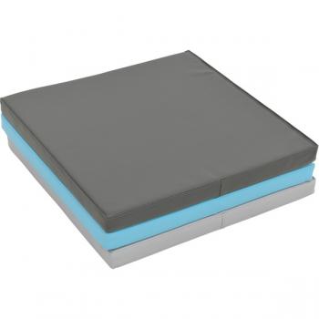 3-teilige Matte, grau-blau