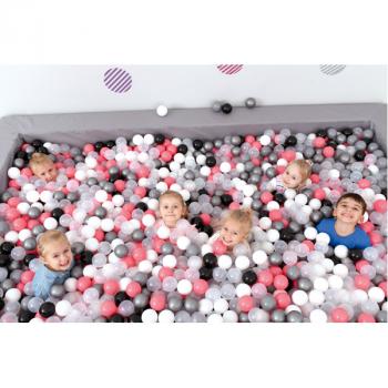 Ballbad R 3 m, grau, H 45, inkl. Bälle (pink-weiss)