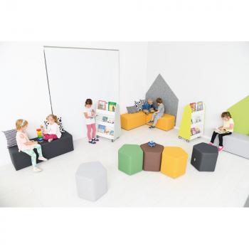 Inflamea Hocker pentagonal, hellgrau