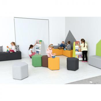 Inflamea Hocker pentagonal, schiefergrau