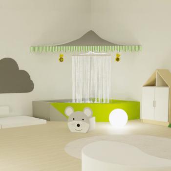 Spielecke Karottenfeld – Baldachin, grau