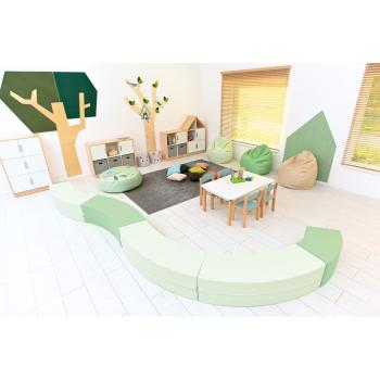 Achtelkreis-Sitz Paolo, lang, pastellgrün