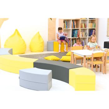 Achtelkreis-Sitz Paolo, lang, pastellgelb