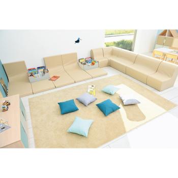 Matte für Leseecke, 60 x 60, mit Lehne, beige