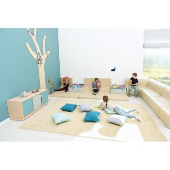 Matte für Leseecke, 60 x 60, mit Lehne, beige
