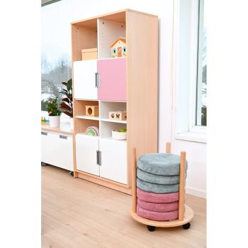 Sitzkissen Mello, rund, 3er-Set, türkis