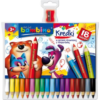 Moje Bambino-Farbstifte 18 Farben im Holzmantel