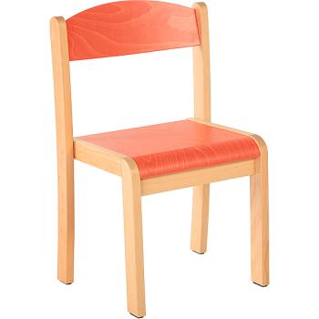 Stuhl Philip 3 mit Filzgleitern, Sitzhöhe 35 cm, für Tischhöhe 59 cm, orange