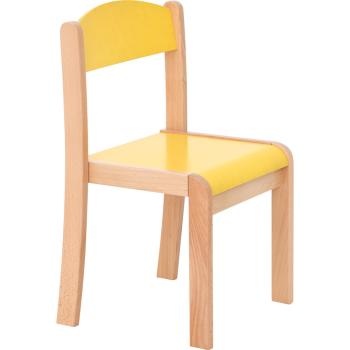 Stuhl Philip 3, Sitzhöhe 35 cm, für Tischhöhe 59 cm, sonnengelb