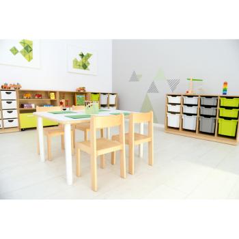 Stuhl Alex 3 mit Filzgleitern, Sitzhöhe 35 cm, für Tischhöhe 59 cm, Buche