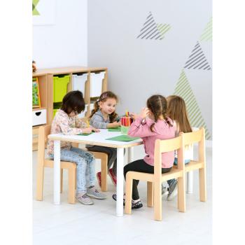 Stuhl Alex 3 mit Filzgleitern, Sitzhöhe 35 cm, für Tischhöhe 59 cm, Buche