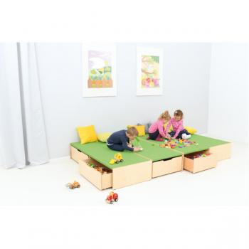 Podest für 2 Schübe, lange Seite, hellgrün