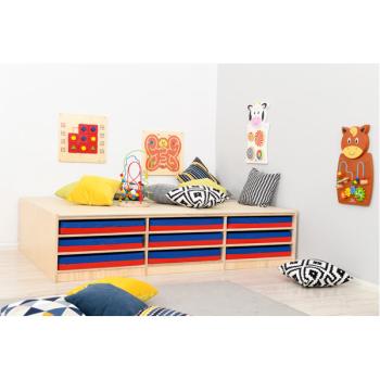 Podest mit Mattenfächern, Linoleum beige