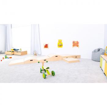 Quadratpodest, Höhe 20 cm, Linoleum beige