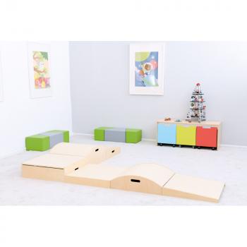 Quadratpodest, Höhe 20 cm, Linoleum beige