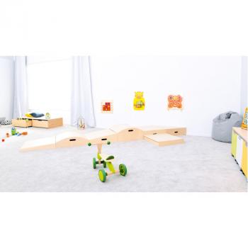 Quadratpodest, Höhe 10 cm, Linoleum beige