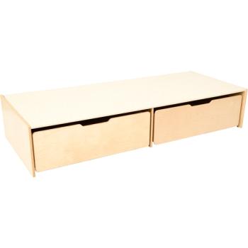 Podest für 2 Schübe, lange Seite, Linoleum beige