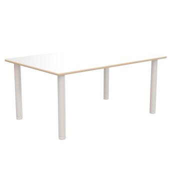 Flexi Tischbeine rund, hvstb. 40-58 cm, 4 Stck., weiss gebeizt