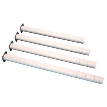 Flexi Tischbeine rund, hvstb. 58-76 cm, 4 Stck., weiss gebeizt