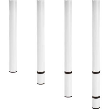 Runde Tischbeine, 4 Stck., höhenverstellbar, 40-58 cm, weiss