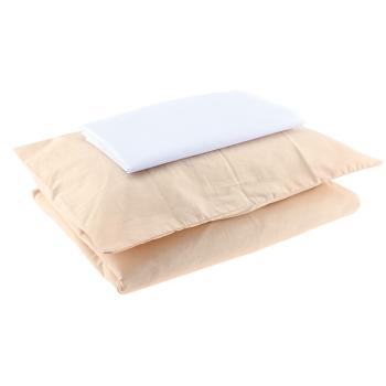 Bettwäscheset klein, mit Kissen und Decke, beige