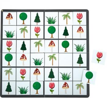 Zweiseitiges Sudoku 6 x 6 - Spielsachen und Pflanzen
