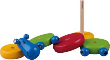 Steckpyramide Nilpferd Hippo, 1+