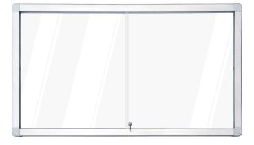 Schaukasten Innenbereich mit Schiebetüren, magnetisches Whiteboard, 141 x 70 cm