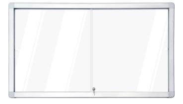 Schaukasten Innenbereich mit Schiebetüren, magnetisches Whiteboard, 141 x 101 cm