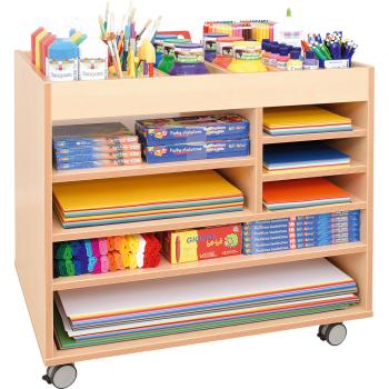 Bastelregal auf Rollen mit Zubehör