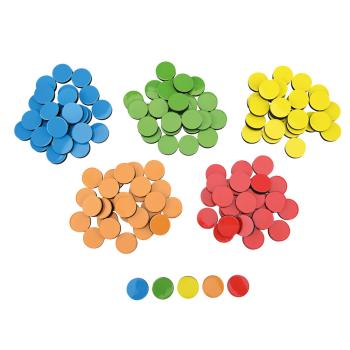 Magnetsymbole rund, 5 Farben