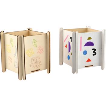 Holz Blumentöpfe zum Selbstgestalten, 4 Stck.