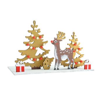 Teelichthalter aus Holz - mit Rentieren