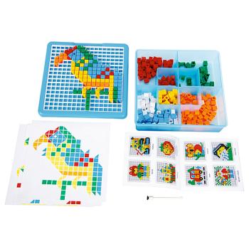 Mosaik-Steckspiel mit Steck-Würfeln