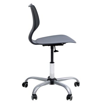 Drehstuhl Snake auf Rollen, hvstb. 43-56 cm, grau