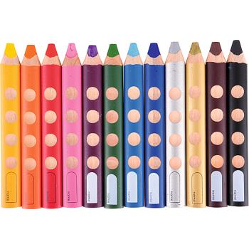 LYRA Mulden-Dickfarbstifte 3 in 1, 12 Farben