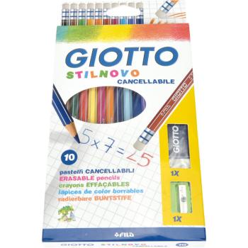 GIOTTO Radierbare Buntstifte, 10 Farben