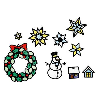 Transparentbilder-Bastelset, Winter, 13 Motive