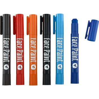 Gesichtsmalstifte, 6 Farben - wild