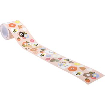 Sticker auf Rolle, Blumen und Bienen