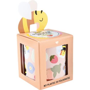 Sticker auf Rolle, Blumen und Bienen