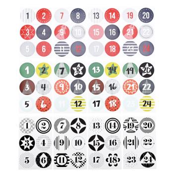 Adventskalender-Sticker, 3 Designs