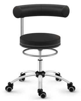 Sanus Gesundheitsstuhl mit Kunstlederbezug, SH 36-43 cm, Rollen mit Rollstopp - schwarz/schwarz