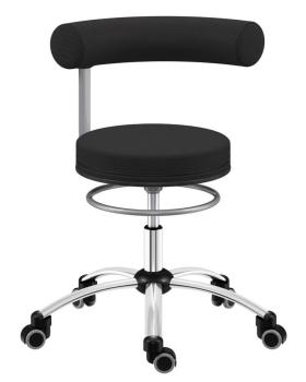 Sanus Gesundheitsstuhl mit Stoffbezug, SH 36-43 cm, Rollen mit Rollstopp - schwarz/schwarz
