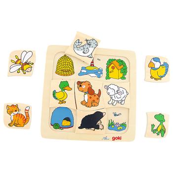 Einlege-Puzzle - Wer wohnt wo?