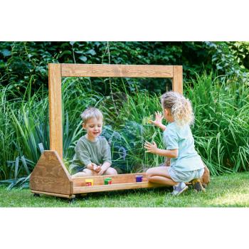 Kreativtafel auf Rollen, für Draussen – Acrylglas