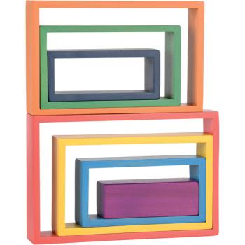 Regenbogen Architekt Stapelblöcke, Rechtecke