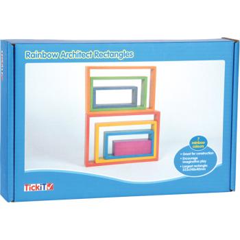 Regenbogen Architekt Stapelblöcke, Rechtecke