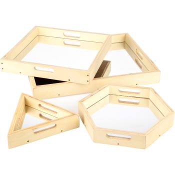 Spiegel-Tabletts, 4er Set